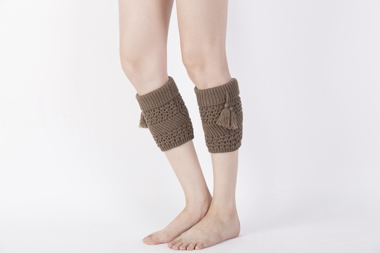 Winter Knit Leg Warmers Crochet Boot Cuffs With Tassel Thermal  Foot Warmer